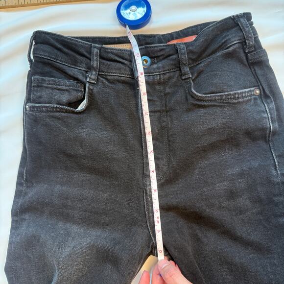 Anthropologie Pilcro High Rise Straight Jeans Black Split Hem Women’s Size 26 - Picture 7 of 16